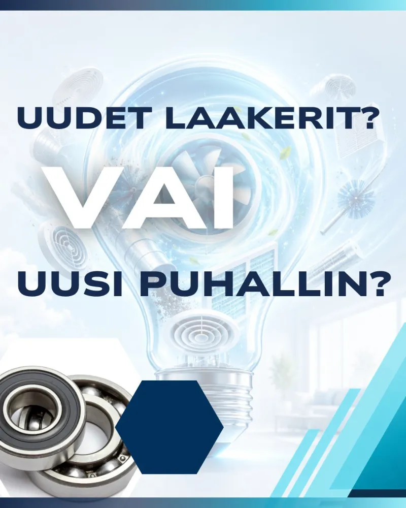 Ilmanvaihtokoneen puhallin alkaa pitää ääntä, kierrokset eivät pysy normaalina tai ilmamä…